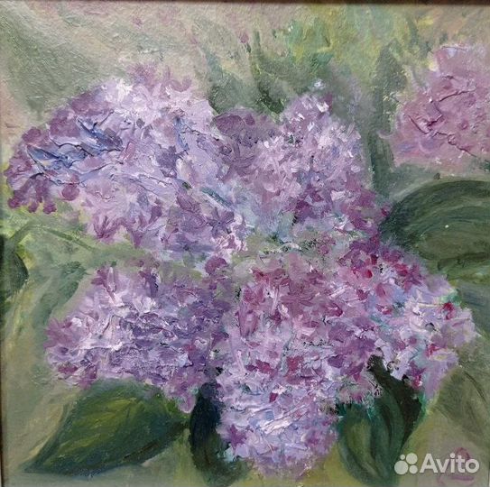 Мини-картина маслом Сирень
