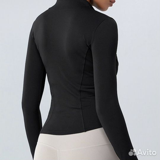 Лонгслив на молнии рашгард черный