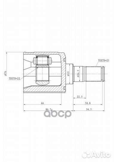 ШРУС внутренний LR hyundai Accent ganz GIK04024