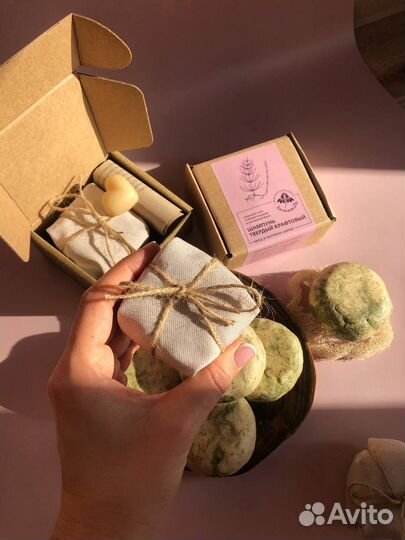 Шампунь ручной работы с протеинами шелка и яблочны