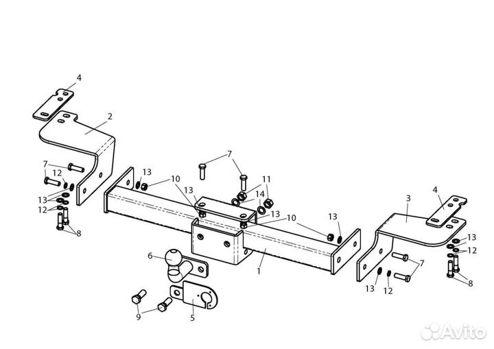 Фаркоп на Toyota Land Cruiser 200, с 2007 г. в