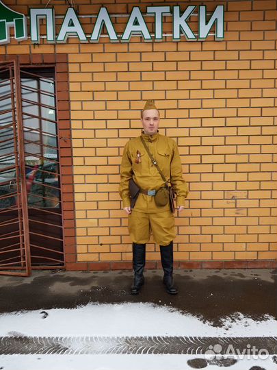 Костюм гимнастерка с галифе с ремнем и пилоткой