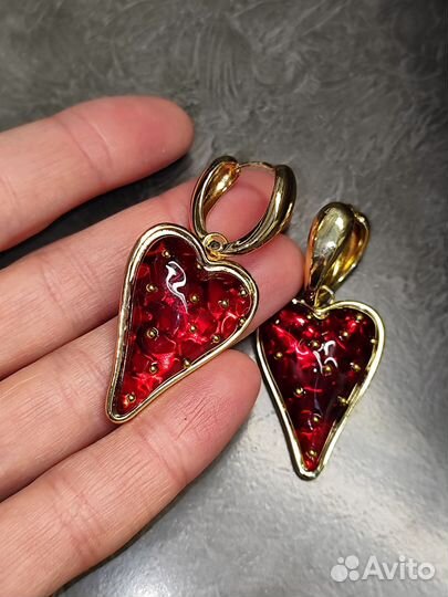 Серьги сердца эстетика