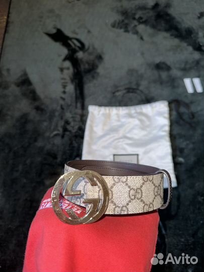 Gucci gg supreme ремень