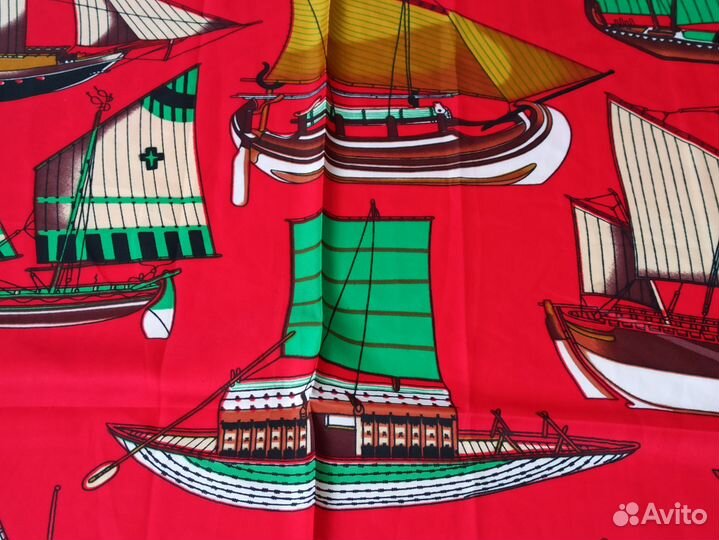 Платок Шаль Hermes Красный Шелк