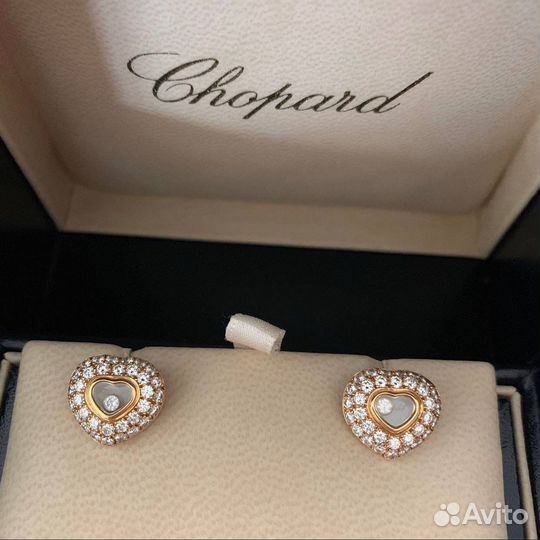 Золотые серьги Chopard 9 гр 1.6 ct