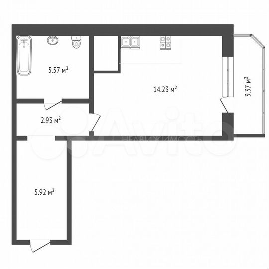 Квартира-студия, 28,4 м², 6/15 эт.