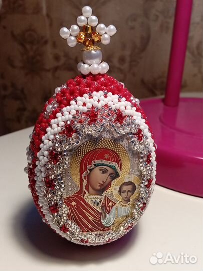 Яйца пасхальные, освящённые, чешский бисер