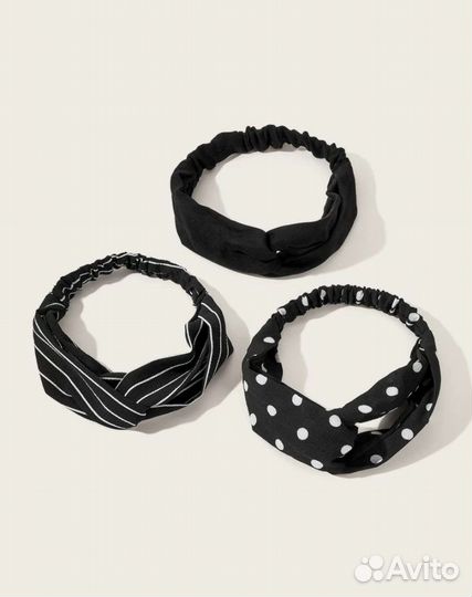 Повязки на голову женские 3 штуки