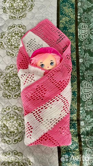 Плед детский вязаный ручная работа