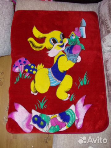 Красный детский тёплый плед размер 110x140 см
