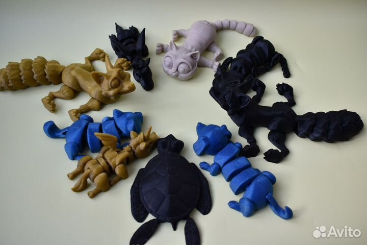 Подвижные игрушки лиса, собака, такса, сиба Ину