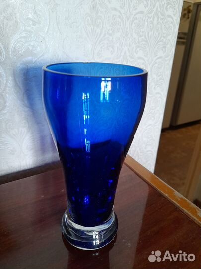 Вазы, салфетницы (кобальт. и бутыл. стекло) - 5 шт