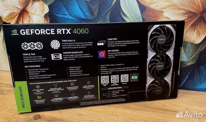Видеокарта MSI GeForce RTX 4060 ventus 3X 8G