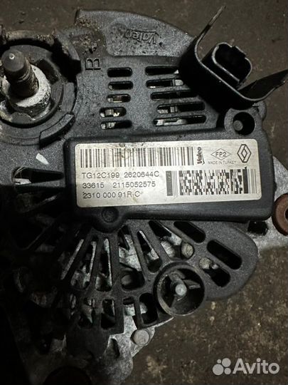 Генератор Renault Duster 1 2 2014