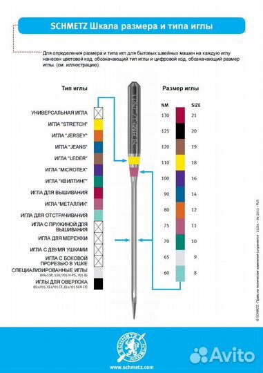 Иглы для кожи 130/705H LL № 100/16, 5 шт. Schmetz