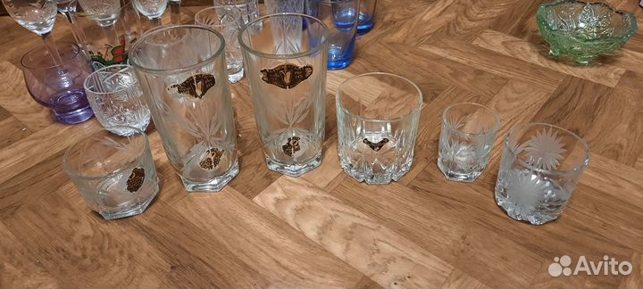 Стаканы гусь хрустальный СССР рюмки и другие