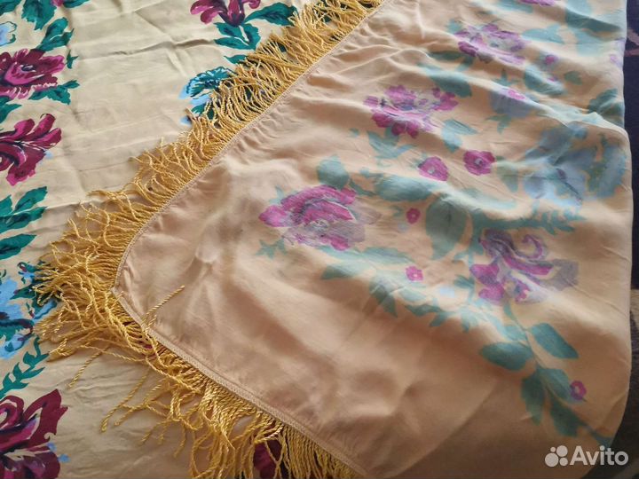 Скатерть СССР шёлк винтаж