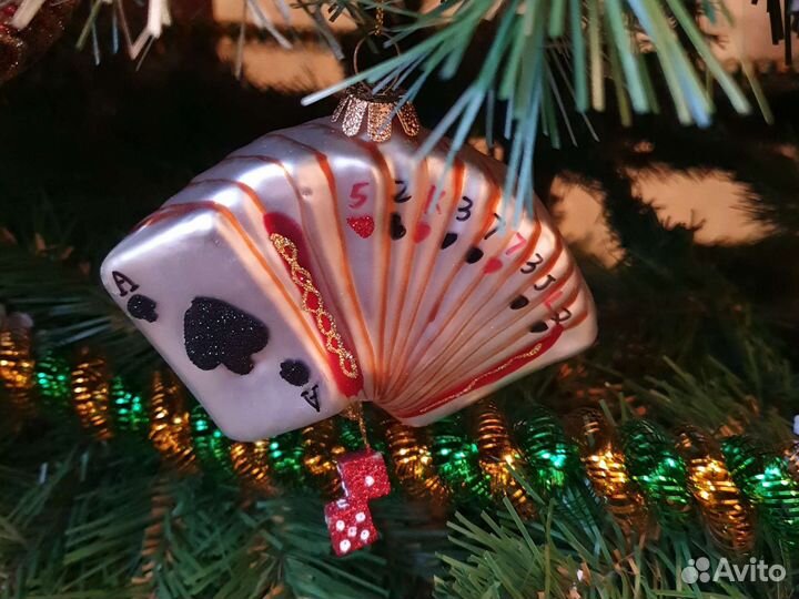 Елочная игрушка игральные карты