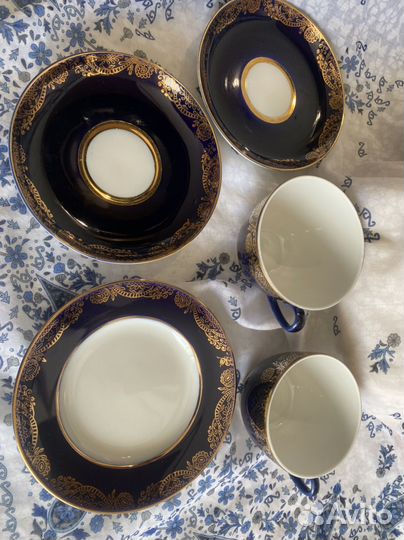 Чайные пары блюдца лфз Кобальт Адмиралтейство