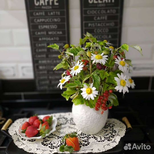 Ромашки из холодного фарфора