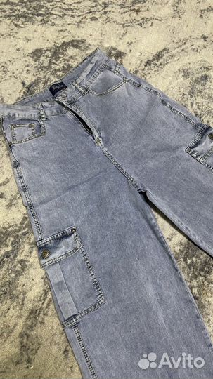 Джинсы карго с карманами