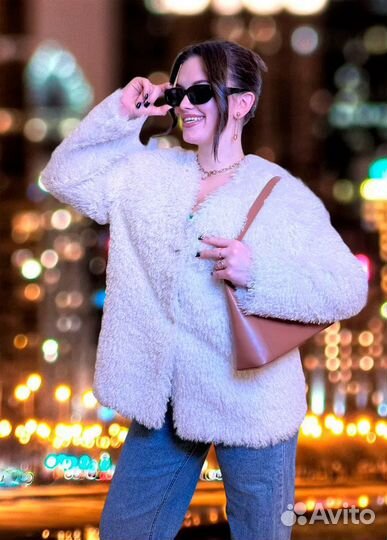Шубка пальто модная демисезонная барашек