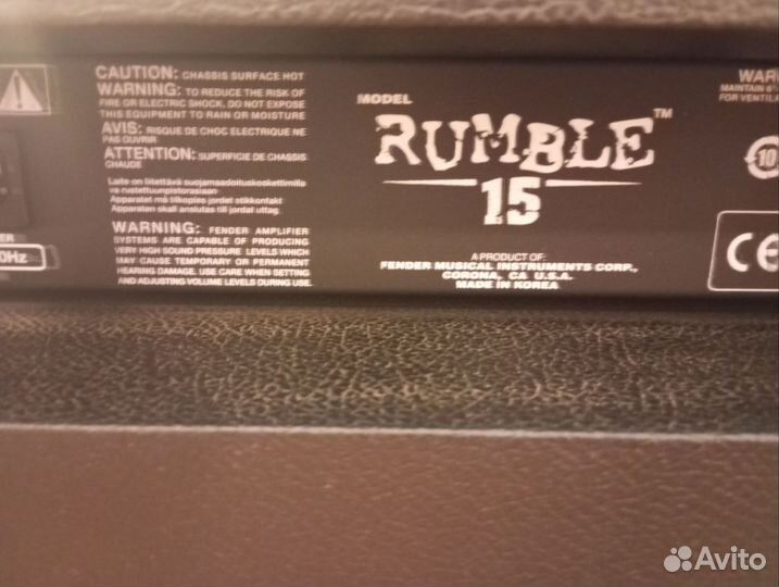 Комбоусилитель гит. Fender Rumbler15