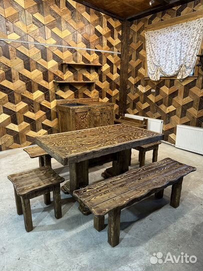 Стол деревянный в беседку/баню.стол из литственниц