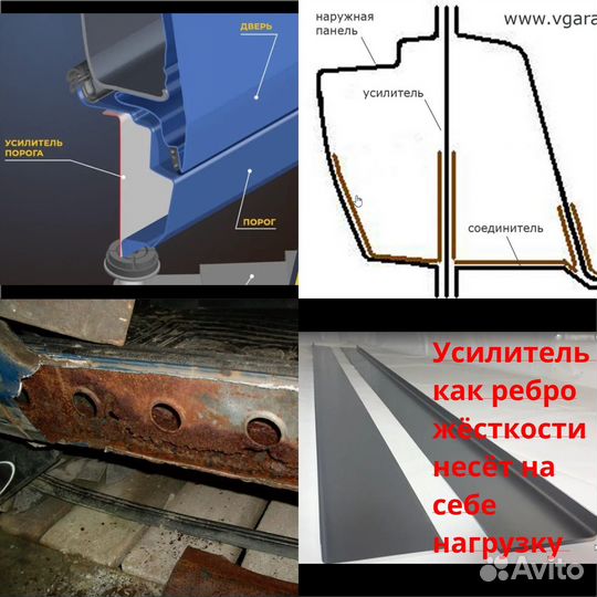 Ремонтный порог правый на Kia Spectra