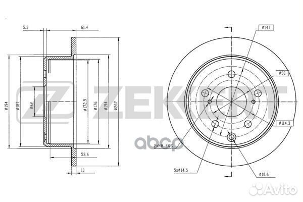 Диск торм. задн. Toyota Cresta (X100) 96- Chas