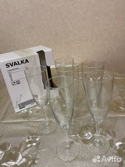 Фужеры 6 шт IKEA для шампанского