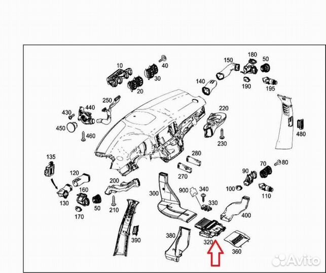 Воздуховод A2228303800 Mercedes-Benz S W222 0