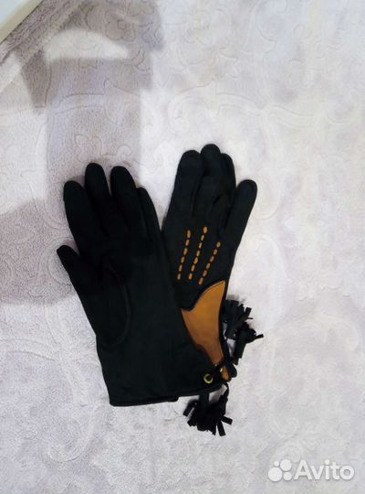 Перчатки женские натуральный кожа замшови