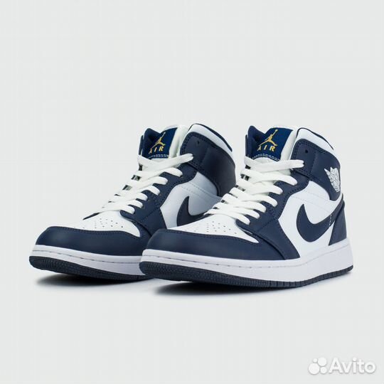 Nike Air Jordan 1 White / Metallic Gold / Obsidian