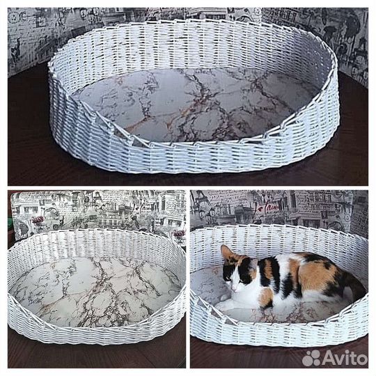 Плетёная корзинка-лежанка