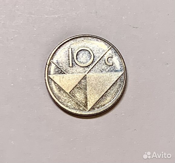 Монета 10 центов Аруба, 1988 год