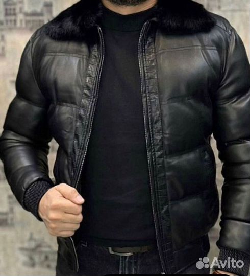 Утепления кожанка с мехом