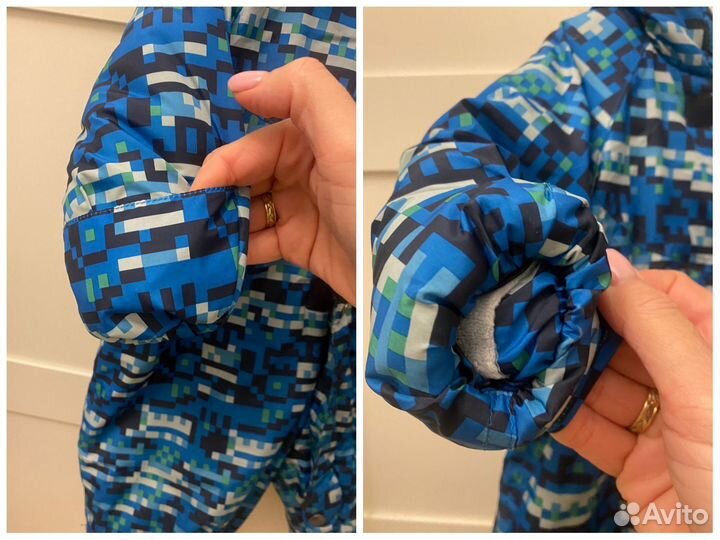 Комбинезон зимний/демисезонный 68р на 6мес+2шапки