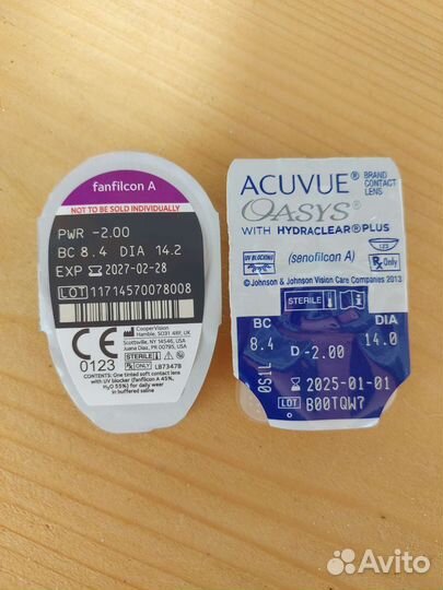 Линзы контактные двухнедельные -2.00