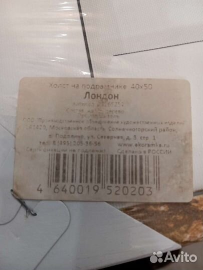 Холст на подрамнике 40х50