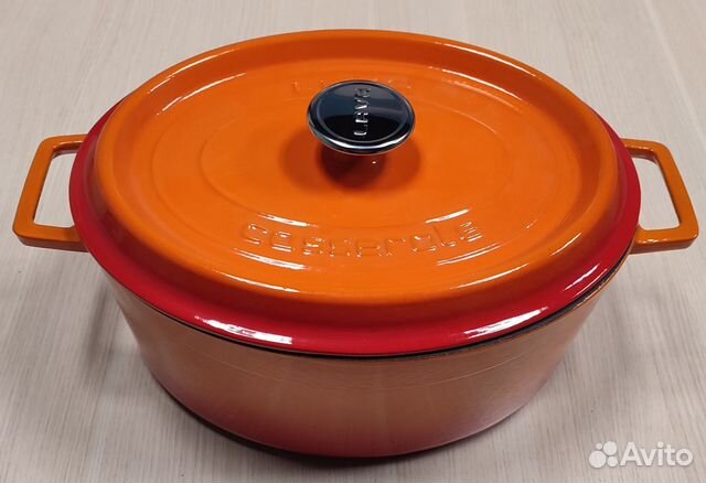 Овальная Кастрюля Чугунная 6,9 литра lava (лава)