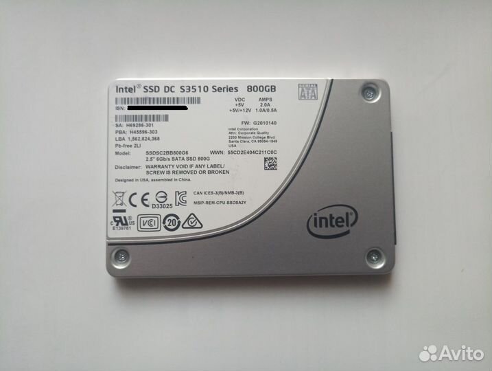 Intel DC S3500/S3510 MLC 800 GB SATA