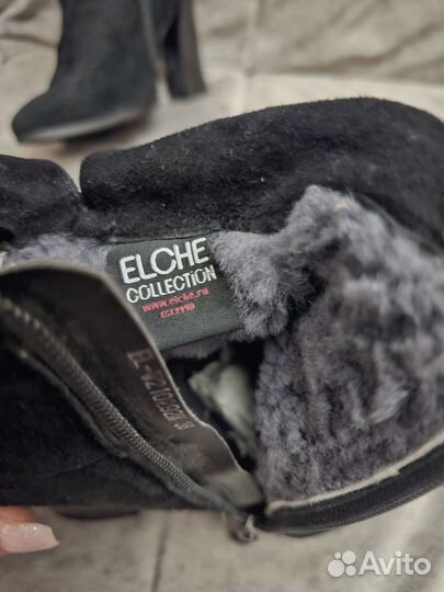 Ботильоны Elche натуральная замша и мех