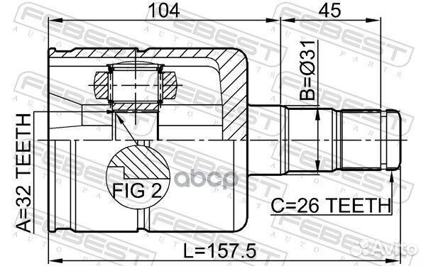 Шрус внутренний 32x31x26 (volkswagen golf V (1K