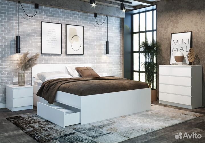 Мебель для спальни Мадера К4М белый эггер