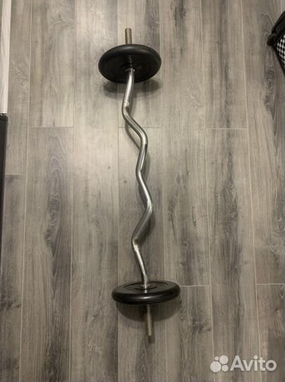 Гриф V образный,2 блина 10кг,4 блина по 2 кг