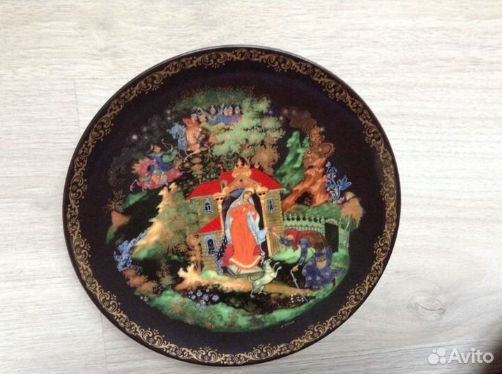 Декоративная тарелка лфз Палех