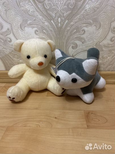 Мягкие игрушки мишка и собака