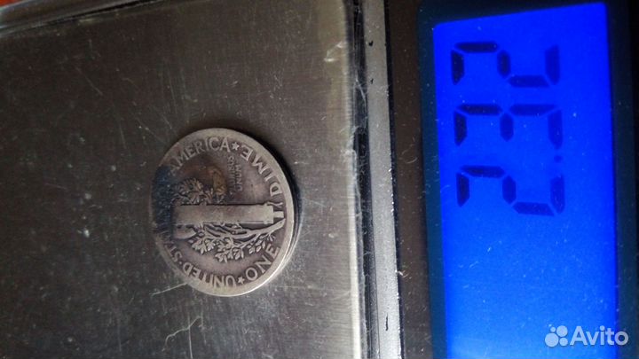 Монета старый сша(меркурий) 1925год.серебро